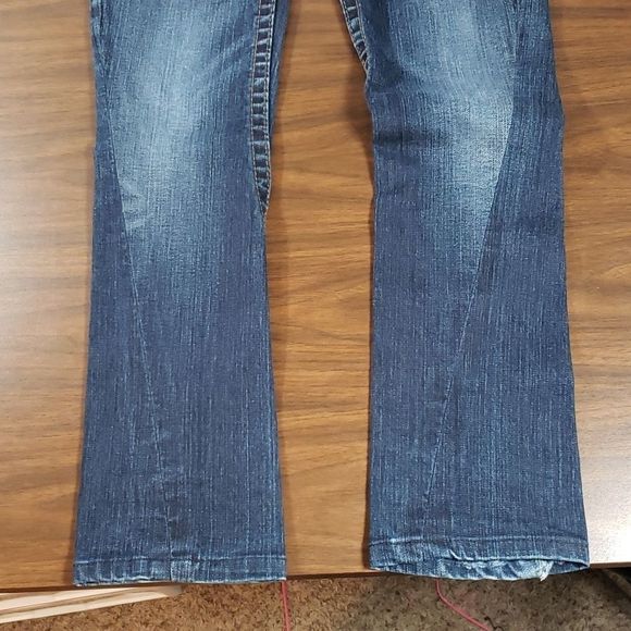 True Religion Joey Yellow‎ Hardware Twisted Hems Straight Leg Jeans USA Made 28 - Picture 3 of 8